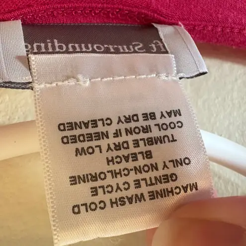 Soft Surroundings  Long Sleeve V-Neck Tunic Top Magenta Pink Size Large