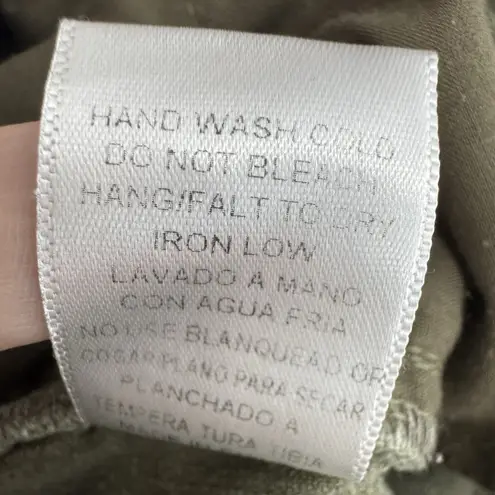 Y2K Womens Corduroy Velvet Lace Up Flare Pants Bell Bottom Size S Boho Indie 90s Green