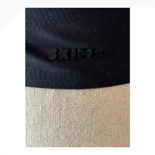 SKIMS Bra Women Small Black Naked Plunge Longline Bralette Padded Stretch Comfy