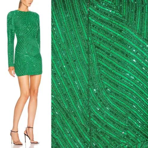 Retrofete Ember Sequin Mini Dress Emerald Green Size XS NWT