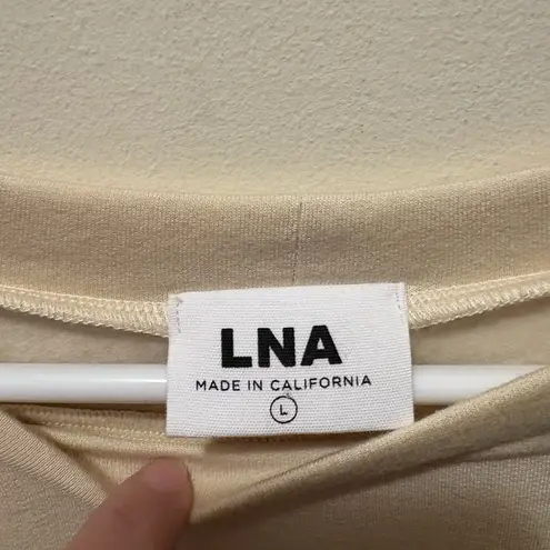LNA Karl Cream Cut-Out Sweatshirt size Large