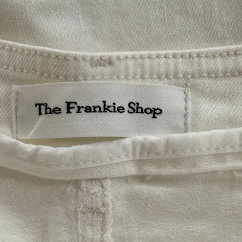 The Frankie Shop Hailey Denim Oversized Cargo Pants in White Size Small