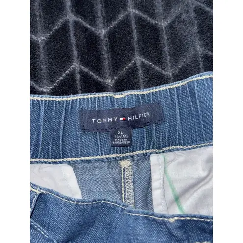 Tommy Hilfiger ‎ Women's Denim Culottes Wide Leg Cropped Drawstring Waist Sz XL - Image 3