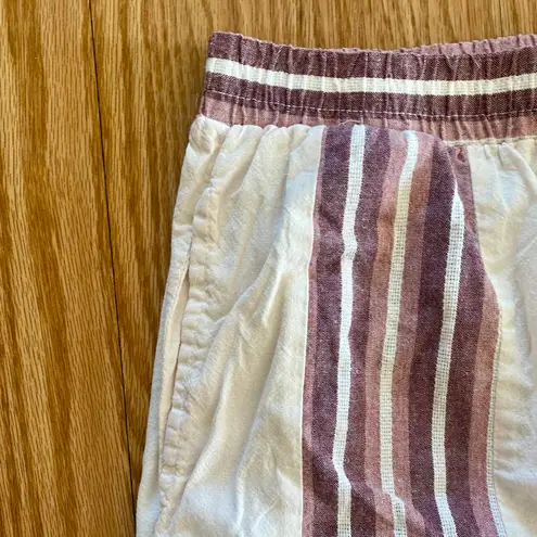 Cherry Paris Striped Pink & White Drawstring Lounge Pants Womens Medium
