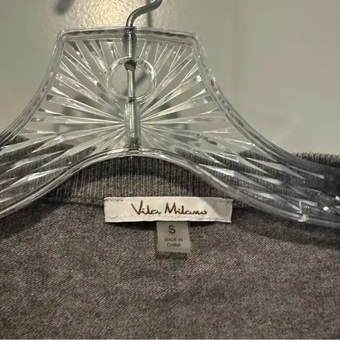 Vila Milano Grey Knit Rhinestone Heart Accent Sweater size Small