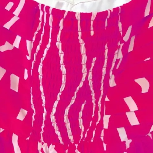 Charlie Jade Pink and White Silk Strapless Romper