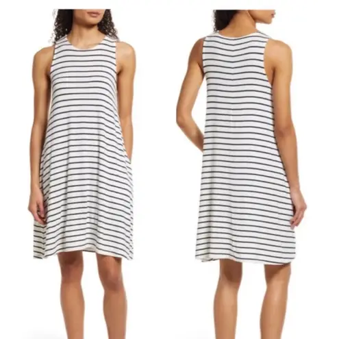 Melrose and Market Jersey Stretch Flowy Striped Dress
