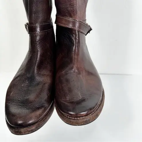 Bed Stu  Cobbler Series Dark Brown Leather Mid Calf Buckle Boots Women's Size 9