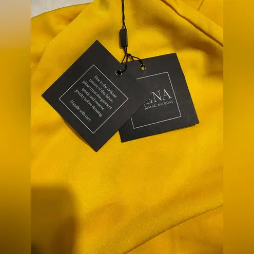 Mac Duggal NWT leena For #55286 Ruffle One-Shoulder Mini Dress Lemon Sz 2 $278