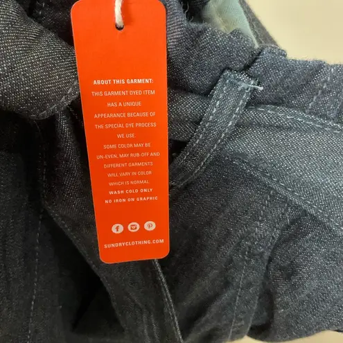 Sundry Paperbag Waist Denim Pants Jeans Pleated Front Self Tie Belt Sz 30 New