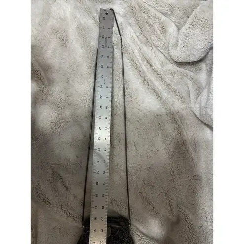 Vintage Lyrella Beaded Evening Bag Chain Strap Brown & Turquoise Art Deco Retro