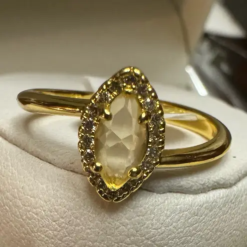 Stunning Setting Lab Created Yellow Citrines and White Topaz on a Solid .925 GP Gold