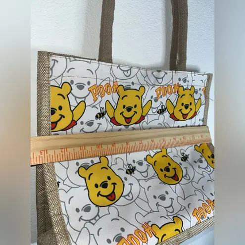 Disney Winnie The Pooh Bear Lined Shoulder Tote Bag Woven Rattan Material 11.5”