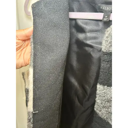 Talbots  Buffalo Plaid Vest Faux Fur‎ Sleeveless Outerwear Layering Medium Wool