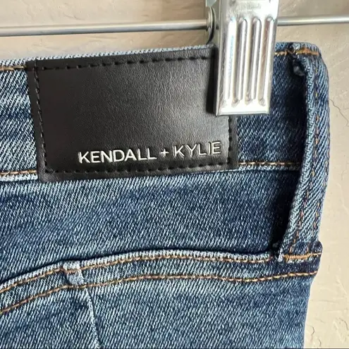 Kendall + Kylie  The Icon High‎ Rise Straight Distressed Cropped Denim Jeans