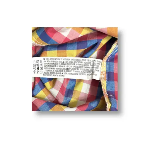 English Factory Anthropologie XS Gingham Top Ruffle Sleeve Lace Trim Cottagecore