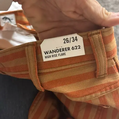 Wrangler  Wanderer 622 High Rise Flare Orange Stripe Festival Jeans NWT