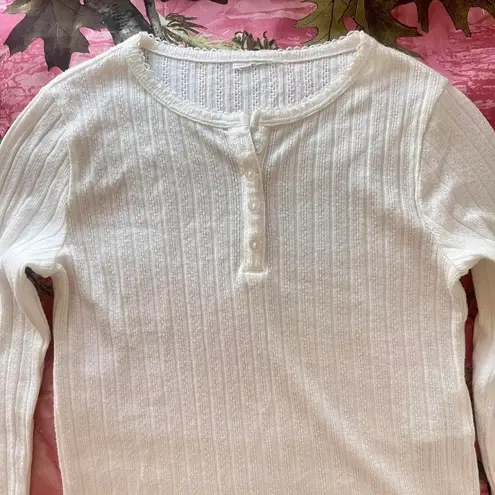 Abercrombie & Fitch coquette white dainty long sleeve