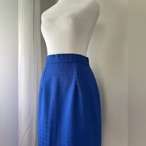 Vintage ‘90s Royal Blue Pencil Maxi Skirt w/ Back Slit Size M