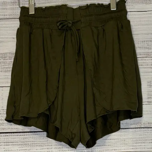 Halara  High Waist Dark Olive Shorts thumbnail 1
