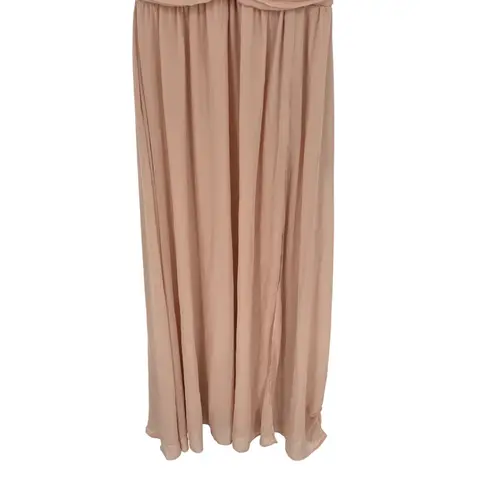 Lulus Heavenly Hues Blush Maxi Dress Size M Tan Size M