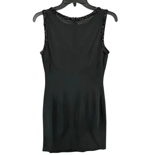 Lillie Rubin Vintage Y2K Sheath Dress Women 8 Black Beaded Cocktail Evening Glam