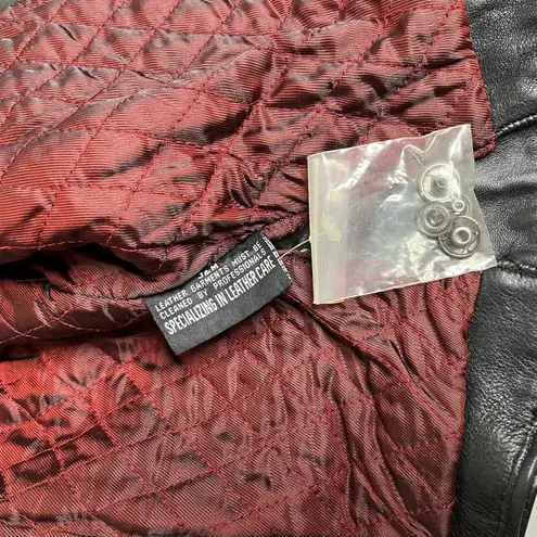 FLYING BIKES Oakwood Black Leather Moto Jacket Motorcycle Womens Size Medium