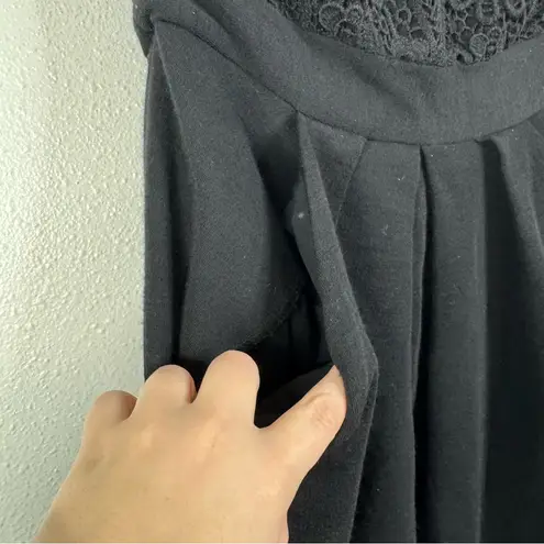 Chaiken Black Lace Top Strapless Midi Dress Size 6