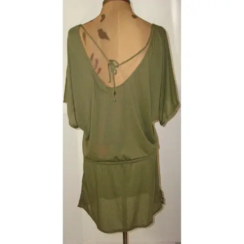 prAna NWT New Saida Kaftan Dress Coverup S Cargo Green Dolman Sleeves Dark