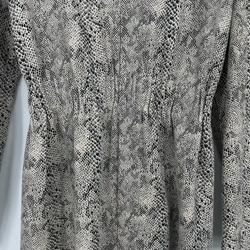 Alice Blue Womens Knee Length Belted Notched Lapel Python Belted Trench Coat S