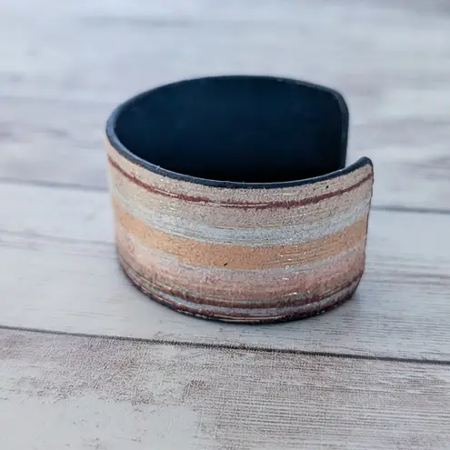 Vintage Cuff Bracelet Chunky Striped Cuff Bracelet