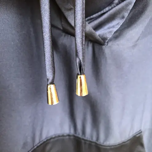 Luxury Blue silk satin Acrobat beacon sleeveless hoodie Size M Size M