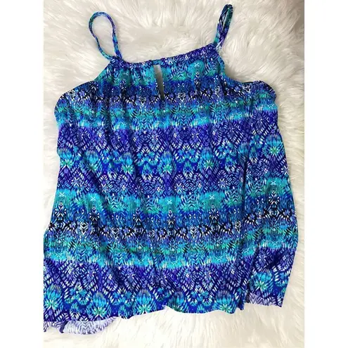 MiracleSuit New. blue peephole tankini top. 16DD. Retails $142