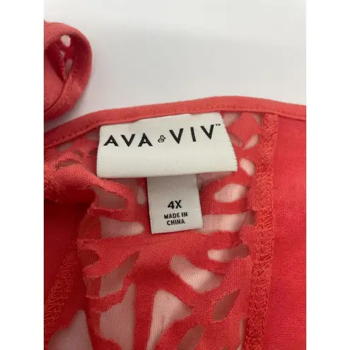 Ava & Viv  Coral Pink Tunic Shirt 4X