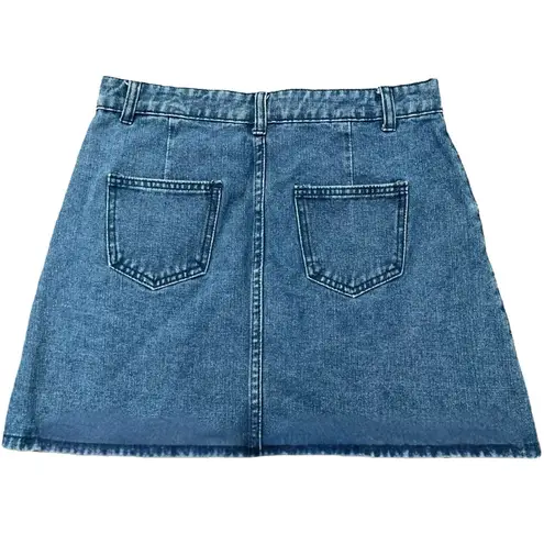 Embroidered Floral Denim Mini Skirt XL Pink Feminine BoHo Cottagecore Concert