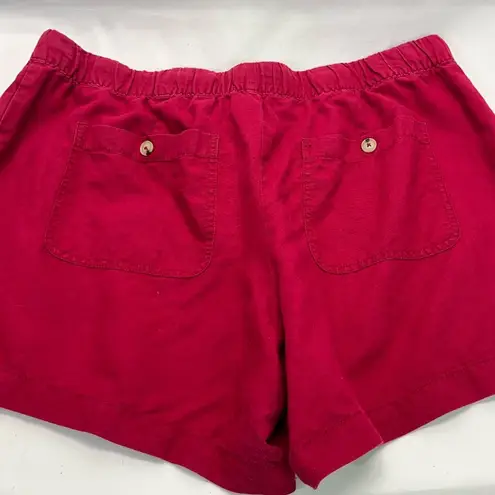 Liz Claiborne  LINEN BLEND Shorts Women’s XL RED PREOWNED