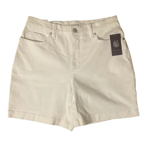 Gloria Vanderbilt Amanda Short Length Classic Rise White Denim Jean Shorts NWT
