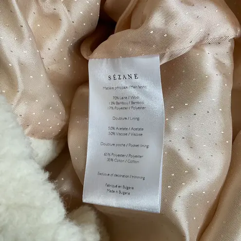 Sézane NWT ISÉE COAT White WOOL soft SZ42 us10 bust44