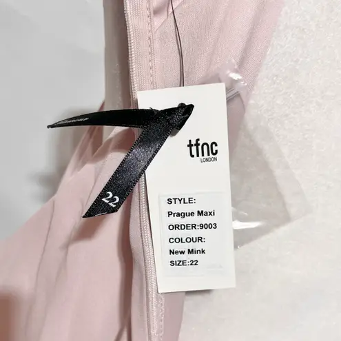 TFNC New Plus Pleated Chiffon Slit Maxi Bridesmaid Dress Pink Mink Size 18