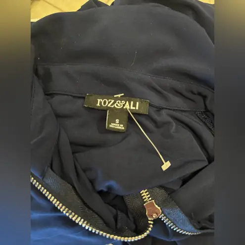 Roz & Ali Navy Sleeveless Dress with Zipper Detail