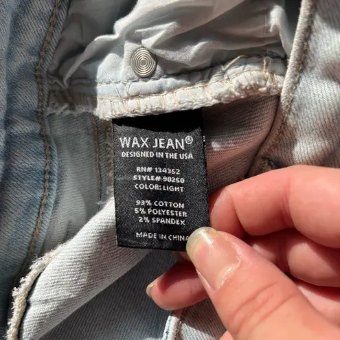 Wax Jean Collection Straight Leg Jeans Light Wash Distressed 3/26 Y2K Vintage