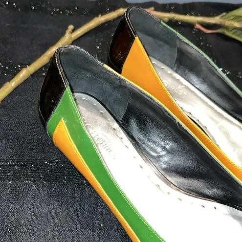 BCBGirls Size 7.5 Peeptoe Colorblock Wedges