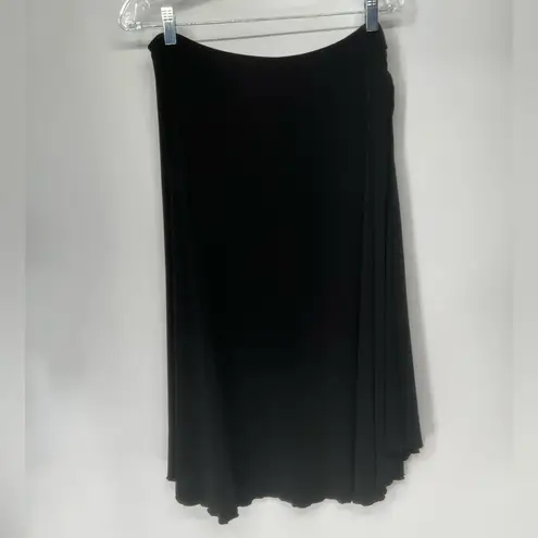 Julie Brown JB by Solid Black Drapey Jersey Knee Length Skirt Size XL