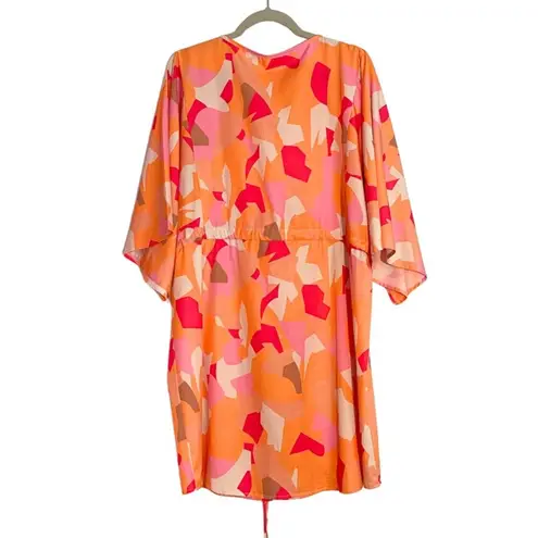 Pink + Orange Button Down Casual Short Sleeve Dress