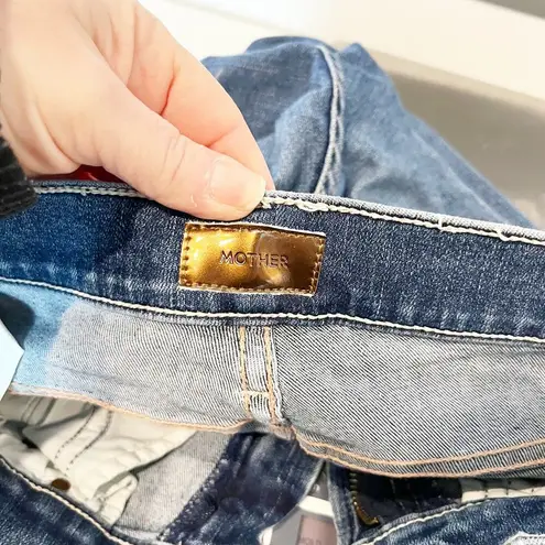 Mother The Insider Crop Step Chew Jeans Dancing On Coals Blue 24