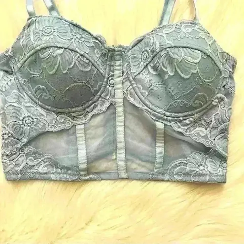 Say What? Say What Pastel Blue Corset Crop Top Medium