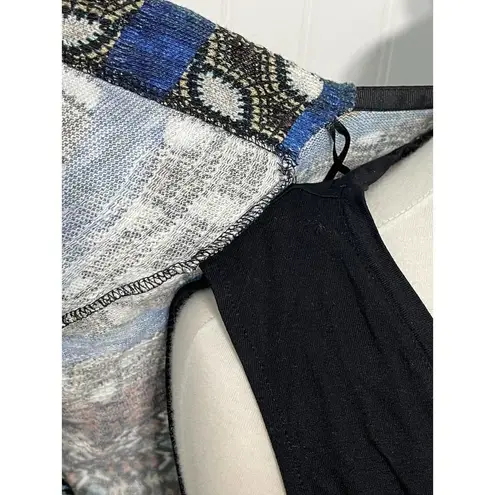 Desigual  Jamil‎ Geometric Short Sleeve Cardigan Tank Top Combo Small Black Red