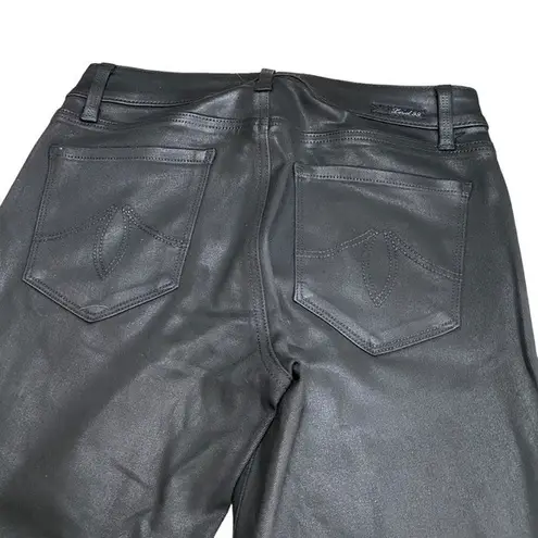 Level 99 Womens Size 27 Coated Black Skinny Jeans Leather Look Bikercore Baddie
