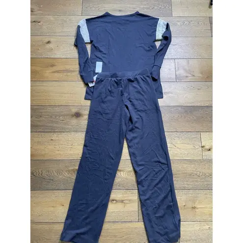 Flora Nikrooz Alexandra Long Sleeve PJ Set Dark Heather Gray Womens Size XS