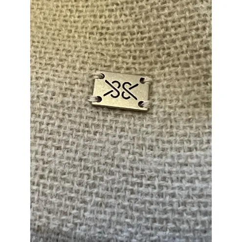 SOIA & KYO Fringe Blanket Wrap Shawl Poncho Cream Pink One Size Classic Modern